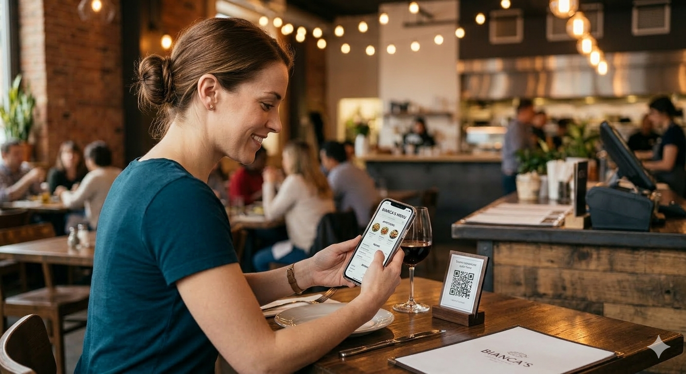 Manager using mobile app for reservations